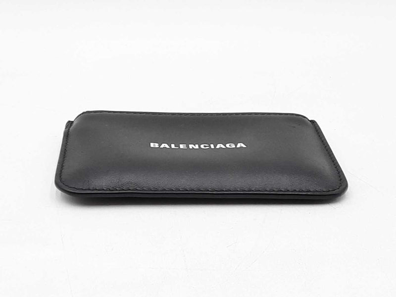 Balenciaga Cash Coin And Card Holder In Black Grained Leather Fw0725lzxdu