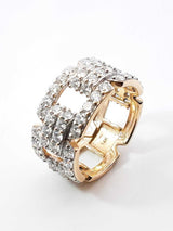 1.40 Cttw Diamond Chain Link Ring In 14k Yellow Gold 5.8 Gram Size 7 Fw0626irzdu