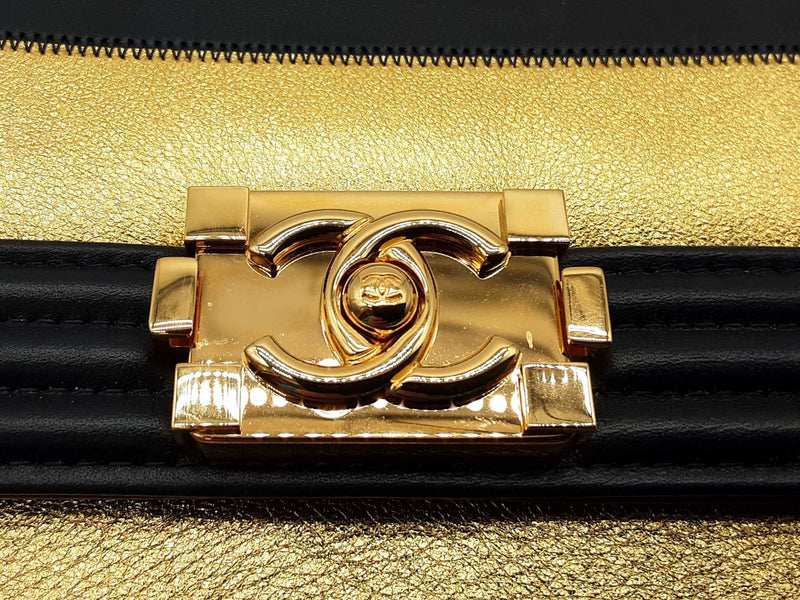 Chanel Paris- New York North South Boy Flap Blue Gold Crossbody Bag Do0925lcxzde