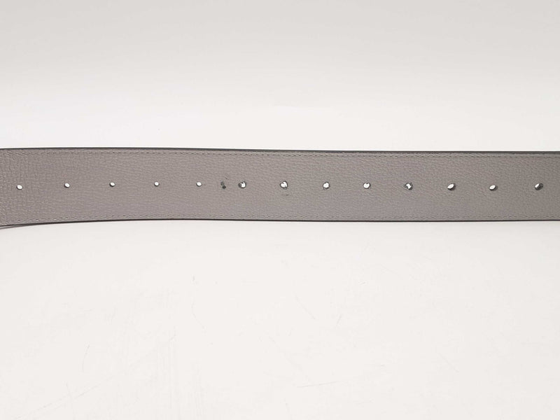 Mcm Claus Logo Misty Gray Reversible Monogram Belt Sd0725lzxsa