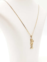14k Yellow Gold Santa Muerte Pendant & Mariner Link Chain 9g 24 Inch Fw0826czxdu
