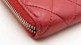 Chanel Quilted Red Lambskin Zip Around Wallet Eb1125orxdu