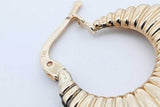 14k Yellow Gold Textured Hoop Earrings 3.5 Grams Eb0226lerde
