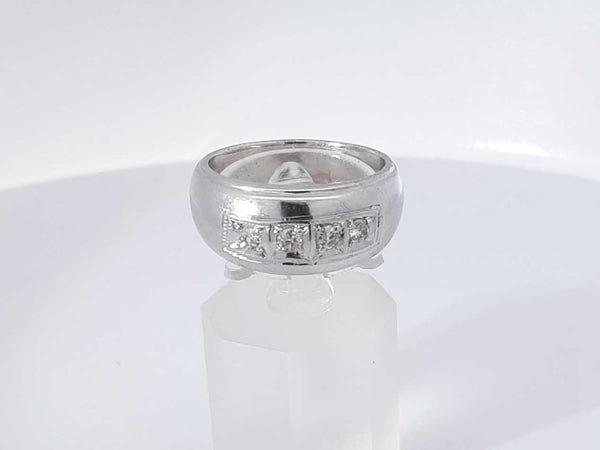 .12 Cttw Diamond 10k White Gold 6.3 Grams Wedding Band Size 7 Aa1025oxzsa
