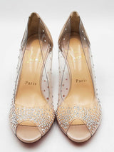 Christian Louboutin Pvc Crystal Embellished Heels Size 37  Eb1125lrxdu