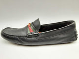 Gucci 648039 Aryton Web Stripe Black Leather Loafers Size G 11 Mens Do1124lexde