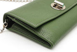 Tiffany & Co. Green Leather Turnlock Wallet With Chain Eb0626lrxde