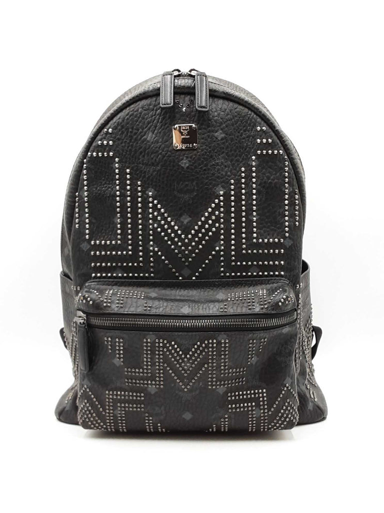 Mcm Studded Stark Gunta Backpack In Black Visetos Coated Canvas Fw0925 – Max Pawn