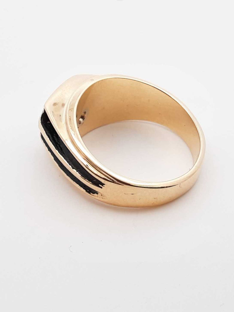 0.25 Ctw Recessed Diamond & 14k Yellow Gold Ring 11.5 Gram Size 9.5 Fw00825rxzdu