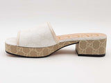 Gucci Monogram Malaga Kid Platform Beige Size 38 Aa0626ozxsa