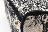 Christian Dior Lady D-lite Black & White Embroidered Top Handle Bag Eb1225lrxzde