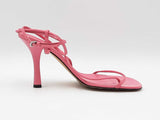 Bottega Veneta T-strap Heeled Sandals In Pink Leather Size Us 9.5 Fw0226crdu