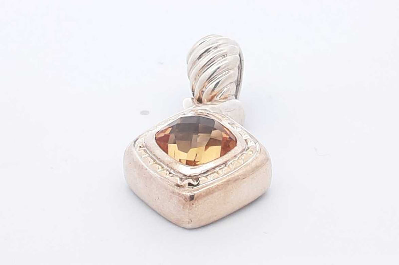 Orange Gemstone 925 Sterling Silver Pendant 9.4 Grams Eb1224csa