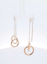 14k Yellow Gold Interlinked Circles Threader Earrings 1.4 Grams Fw0626sxdu