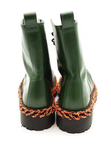 Balenciaga Green Leather Combat Boots Size 46 Eb0326oorde