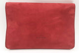 Valentino Garavani Red Suede Envelope Clutch Crossbody Eb0425lcrsa