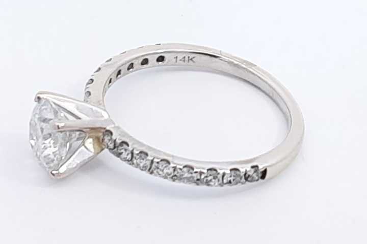 1.18ctw Diamond Ring In 14k White Gold 2.4 Grams Size 6.5 Eb0225lcxzsa
