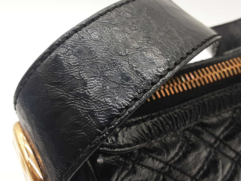Marc Jacobs Ursula Black Quilted Patent Leather Hobo Bag Do0925rxde