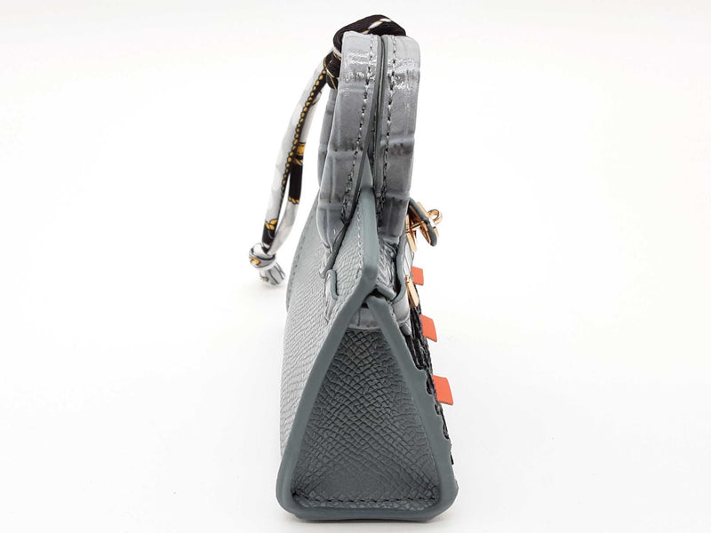 Blue Gray Building Mini Bag Charm Do0725ede