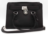 Michael Kors Saffiano Lock Tote Black Handbag Aa0826wzsa