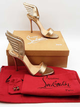 Christian Louboutin Gold Metallic Samotresse Wing Heels Size 39 Eb0726crde
