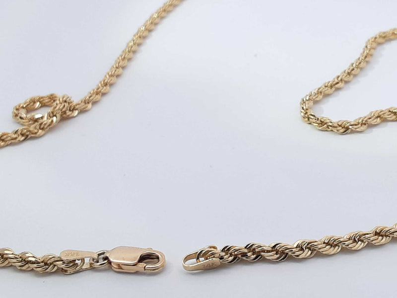 14k Yellow Gold 17.3 Grams Solid Rope Chain 21 Inches Aa0825irzsa