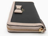 Kate Spade Hazel Court Bow Lacey Black Gray Continental Wallet Do0825pxde