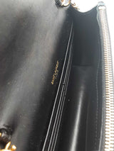 Yves Saint Laurent Blue Glitter Patent Leather Kate Tassel Crossbody Eb0226wrxsa