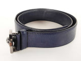 Versace La Medusa Navy Blue Leather Belt Size 90/36 Sd0526rzdu