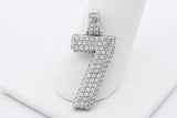 14k White Gold Diamond Number 7 Pendant 5.5 Grams Eb0626wrxsa