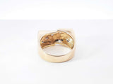 0.35 Ctw Diamond & 14k Yellow Gold Lucky 7 Dice Ring 10.1g Size 8.25 Fw0926rixdu