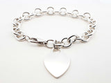 Tiffany & Co. Heart Tag Bracelet In Sterling Silver 34.5 Grams 8 Inch Fw0726lzxdu