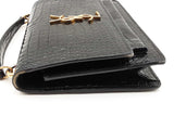 Yves Saint Laurent Sunset Wallet With Chain In Croc-embossed Leather Fw0326cxzdu