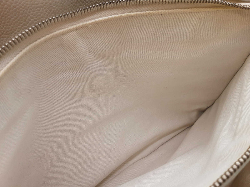 Chanel White Quilted Caviar Leather Shopping Tote Bag Do0725lcxzde