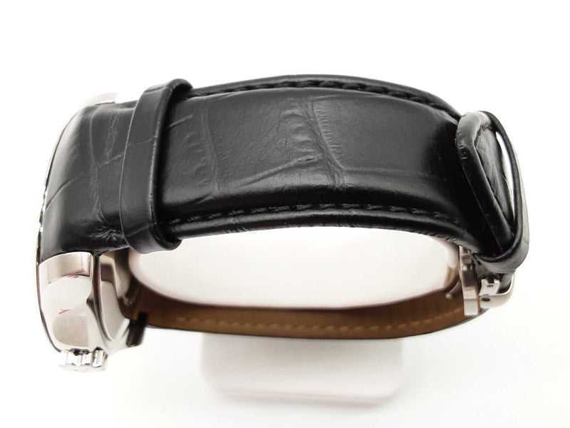 Tissot 40mm Couturier Black Dial Leather Band Steel Quartz Watch Do0725loxde