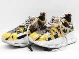 Versace Chain Reaction Yellow & Black Barocco Print Sneakers Size 37 Sd1225rzdu