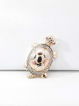 Mama And Baby Turtle Locket Pendant In 14k Tri-color Gold 6.9 Grams Fw0726wsxdu