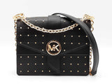 Michael Kors Greenwich Small Studded Crossbody In Black Leather Fw0826izdu