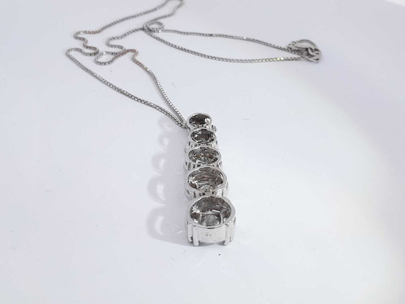 2.10 Cttw Diamond 14k White Gold 6 Grams Pendant Chain 16 In Aa0925pzxsa