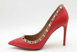 Valentino Garavani Rockstud Red Leather Pumps Size 38 Eb0626lxzsa