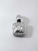 0.25 Ctw Princess-cut Diamond Halo Pendant In 14k White Gold 2.4g Fw0526ooxdu