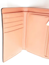 Coach Peach Crocodile Embossed Snap Wallet Sd0426ordu