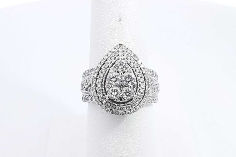 Diamond Ring In 14k White Gold 8.8 Grams Size 7.25 Eb1024woxsa