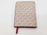 Michael Kors Jet Set Travel Red Gold Signature Logo Passport Wallet Do1025oxde