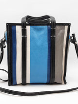 Balenciaga Striped Leather Bazar Shopper Tote Bag Eb0526wxzde