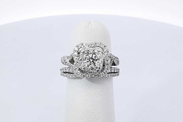1.71ctw Diamond Wedding Set In 14k White Gold 7.3 Grams Size 4 Eb1125ixzdu