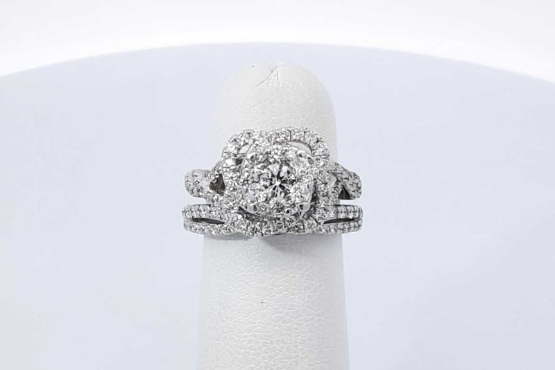 1.71ctw Diamond Wedding Set In 14k White Gold 7.3 Grams Size 4 Eb1125ixzdu