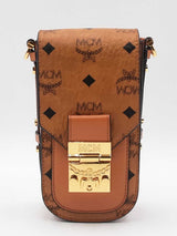 Mcm Patricia Crossbody Phone Case In Cognac Visetos Coated Canvas Fw0526lrzdu