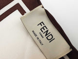Fendi Ff Cursive Logo Tan Brown Silk Scarf Do0126lxzde