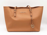 Michael Kors Jet Set Travel Tote In Brown Saffiano Leather Fw1125lrdu